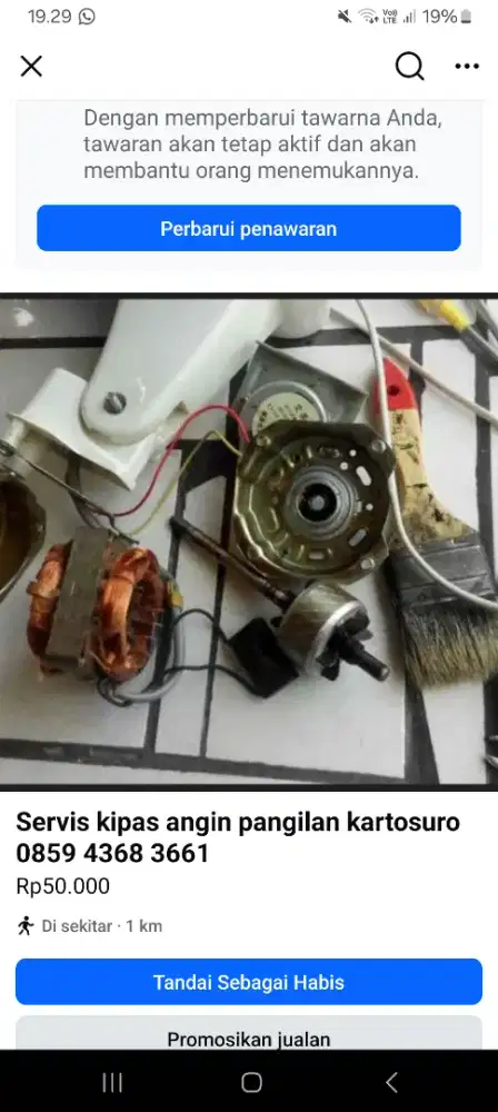 Servis kipas angin pagilan area kartosuro dan menerima kipas risak