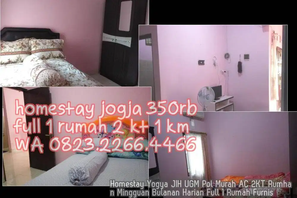 Homestay Yogya JIH UGM Pol Murah AC 2KT Rumhan Mingguan Bulanan Harian