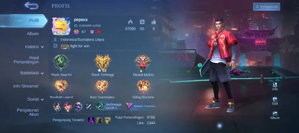 Jual akun mobile legends