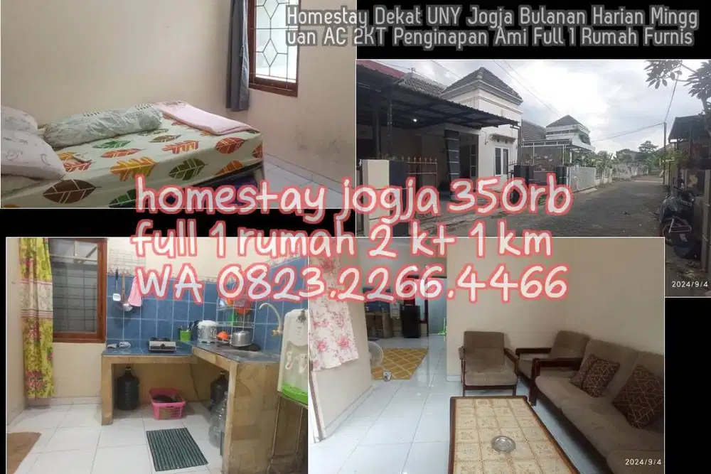 Homestay Dekat UNY Jogja Bulanan Harian Mingguan AC 2KT Penginapan Ami