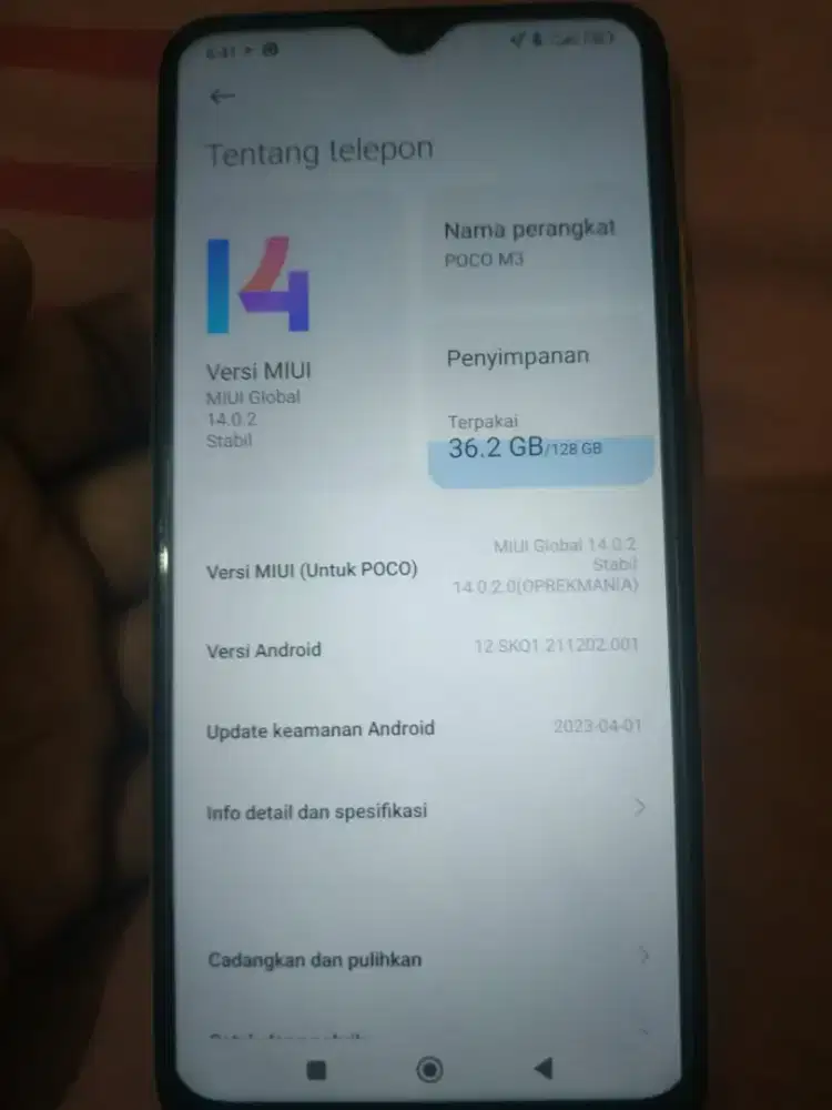 Poco M3 Ram 6/128 GB warna Kuning