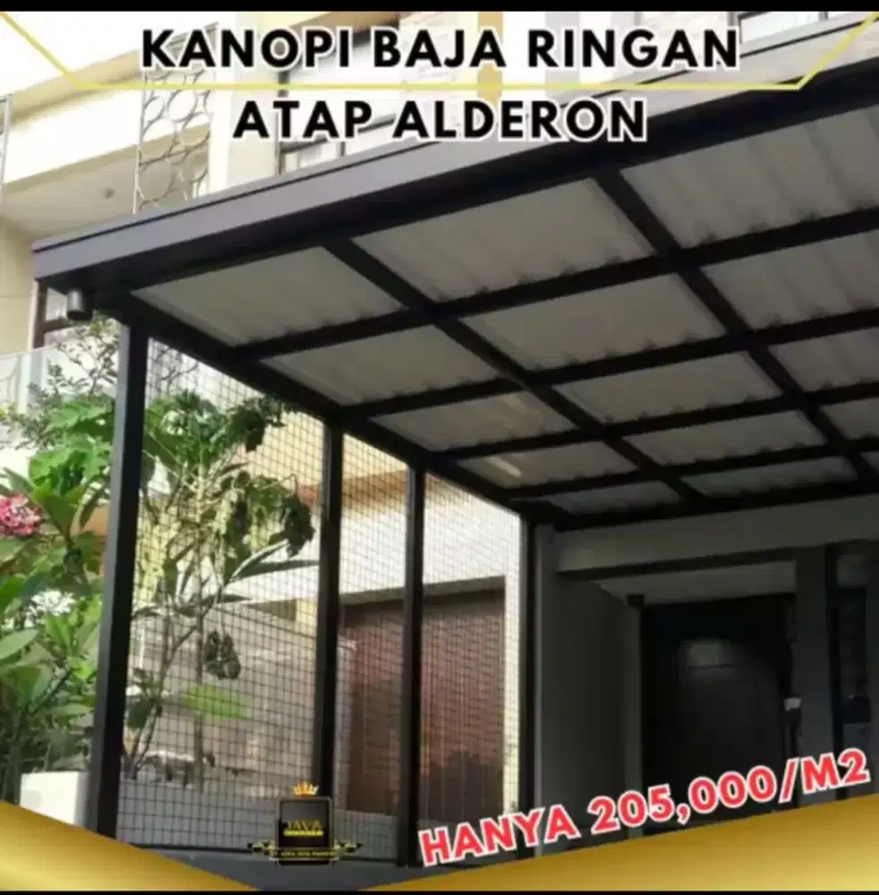 Kanopi Baja Ringan Atap Alderon Gratis Cat Rangka Pasang Kanopi