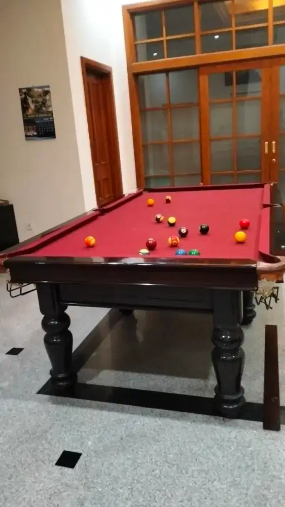 di jual meja billiard merk tanderbed marmer hitam original import