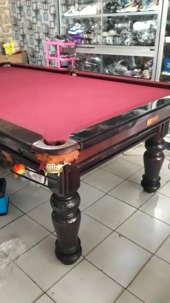 di jual meja billiard merk tanderbed marmer hitam original import