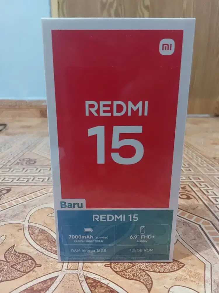 Redmi 15 8/128 Hitam Segel