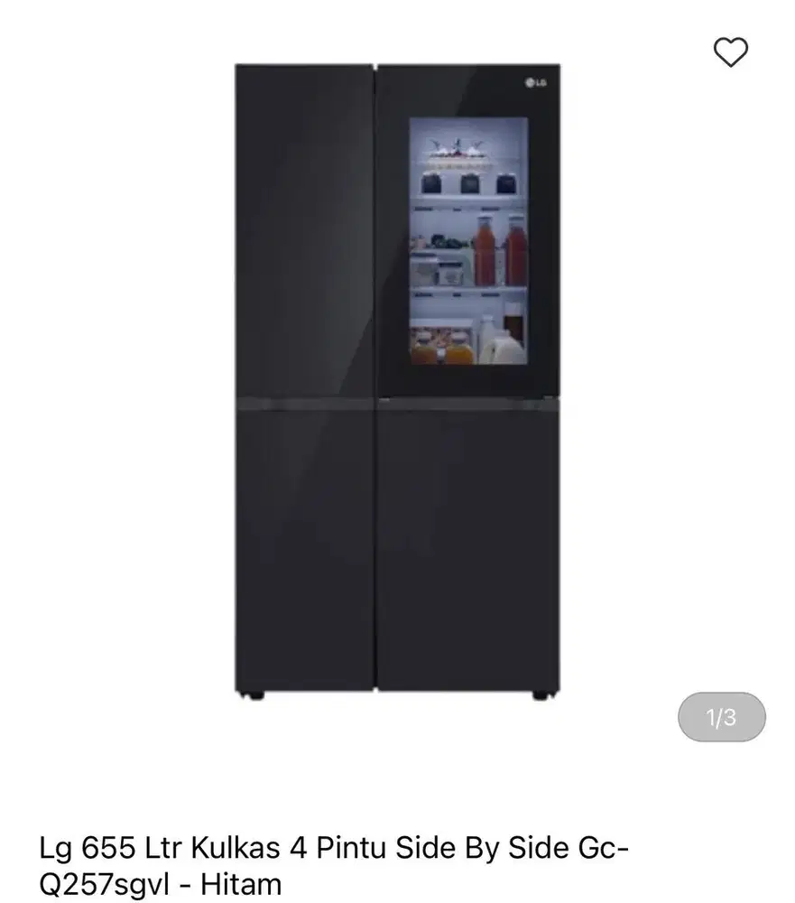 LG kulkas 4 pintu side by side 655Ltr bisa cicilan syarat KTP