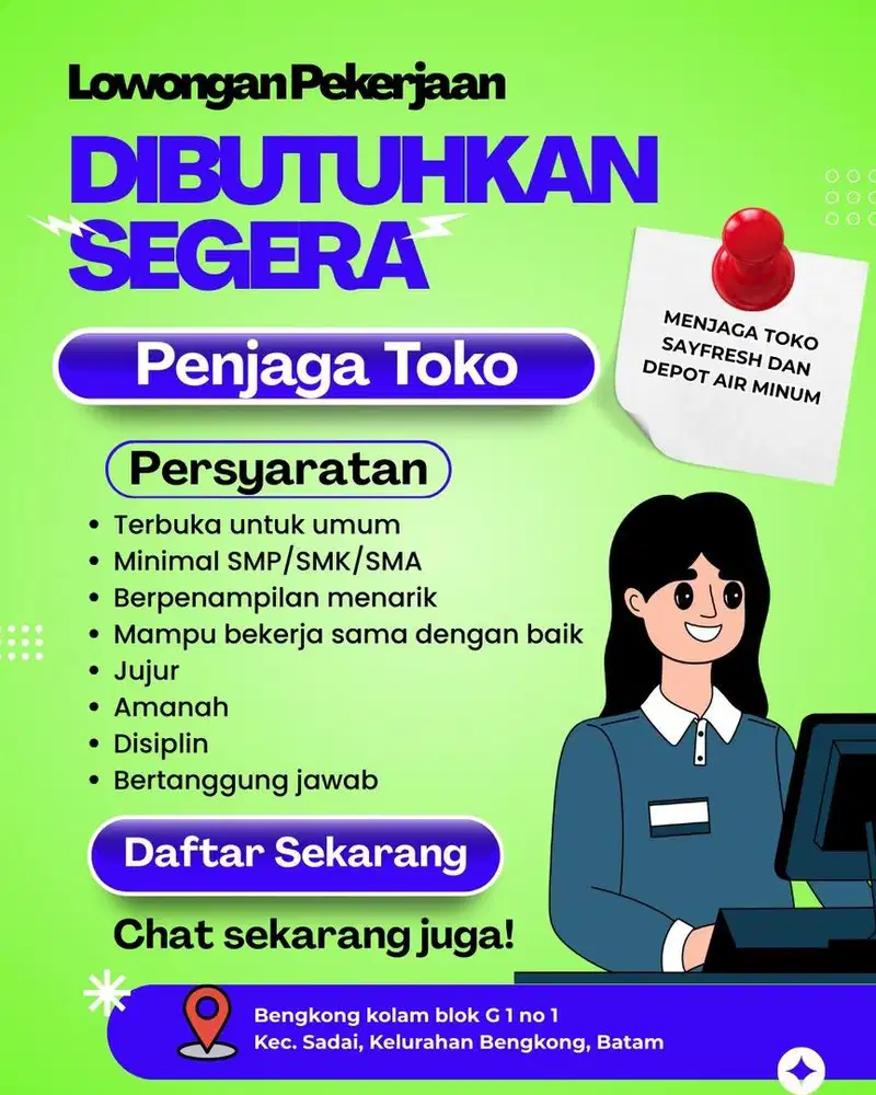 DICARI PENJAGA TOKO