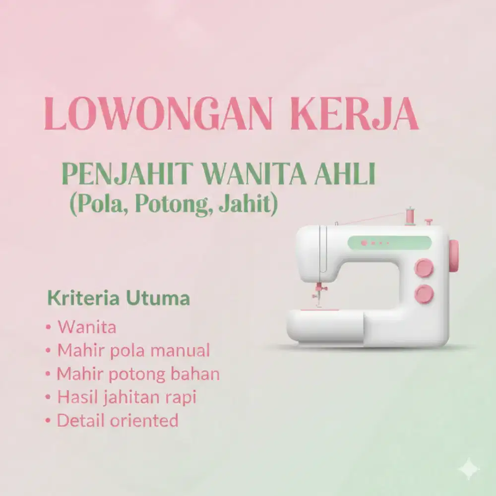 Loker Penjahit Wanita
