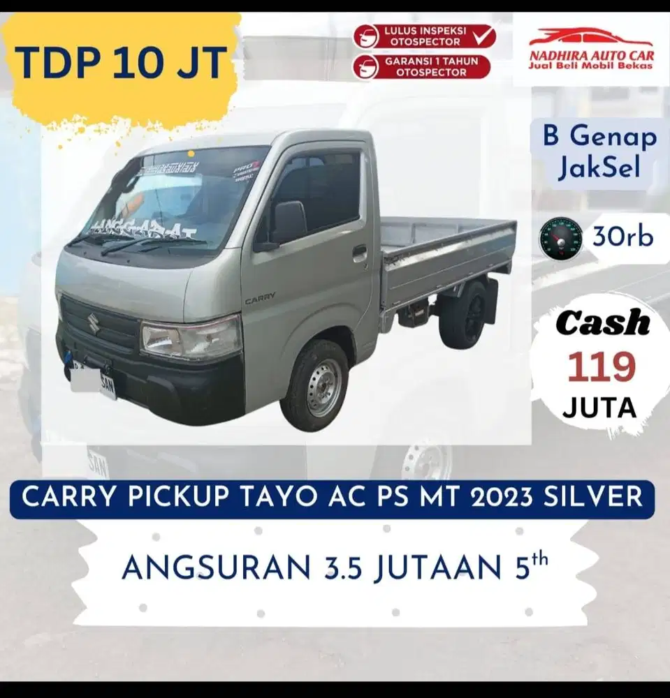 Promo TDP 10 Juta Carry PU Tayo AC PS MT 2023 Silver