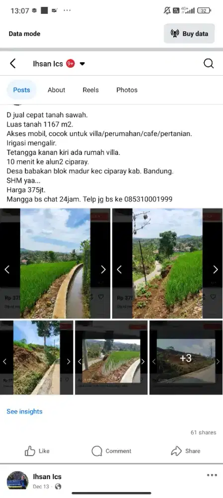 Dijual tanah terjangkau
