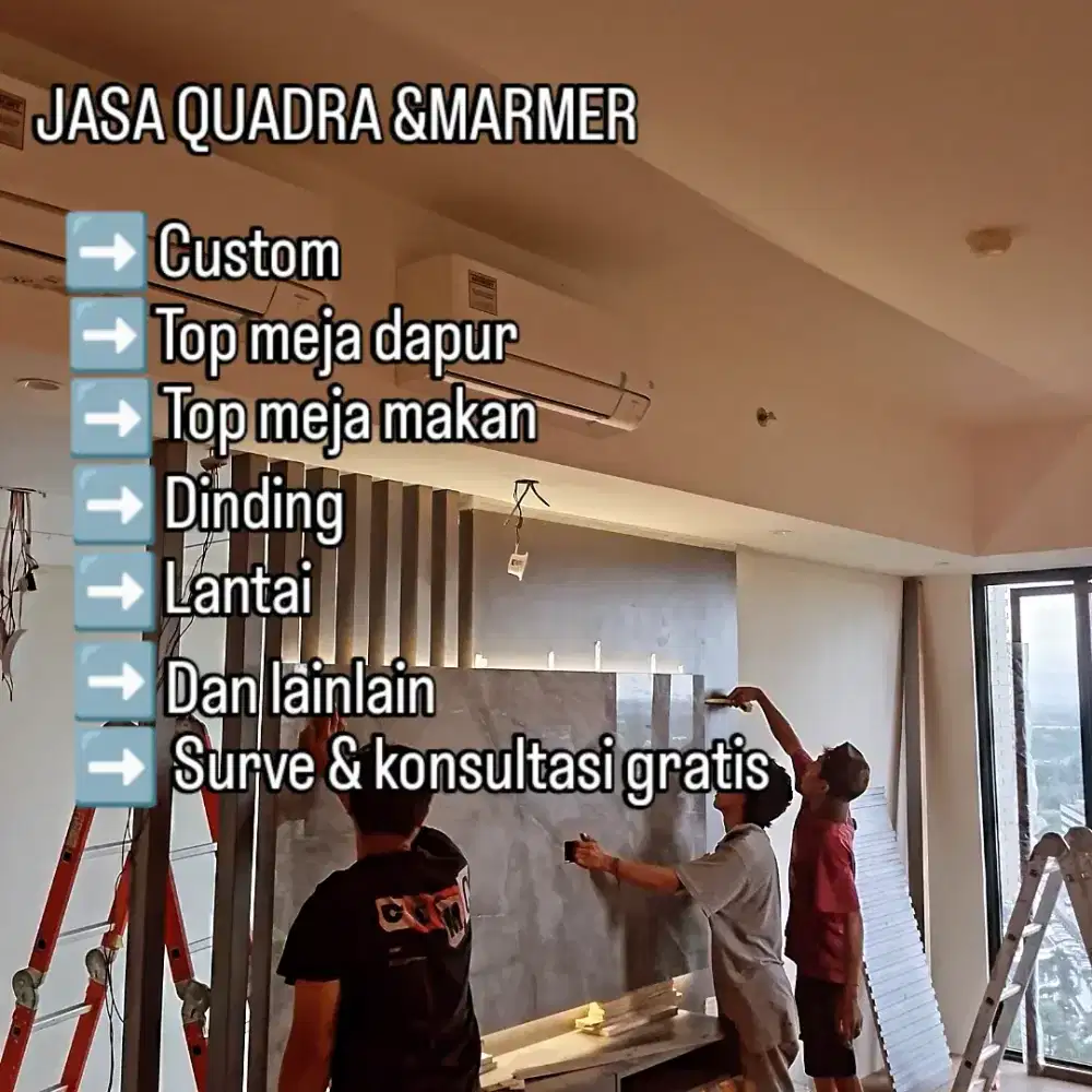 Jasa pasang lantai ,meja dll marmer dan quadra
