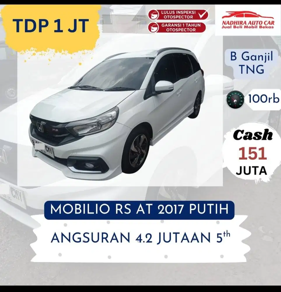Promo TDP  1 Juta Mobilio RS AT 2017 Putih