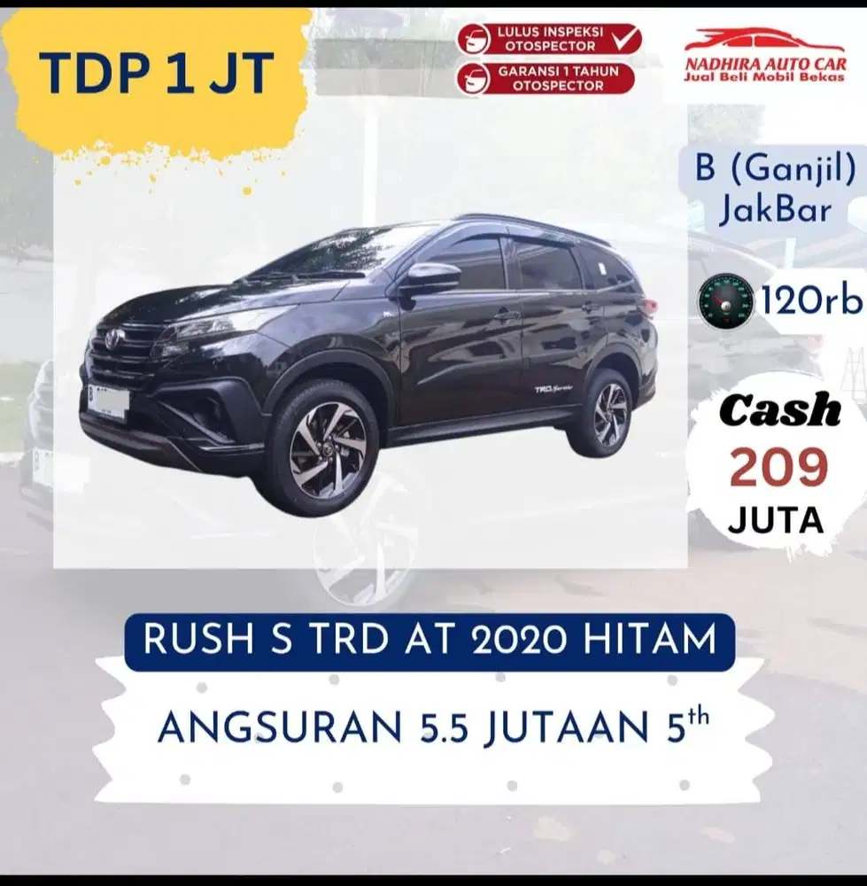 Promo TDP 1 Juta Rush S TRD 2020 Hitam