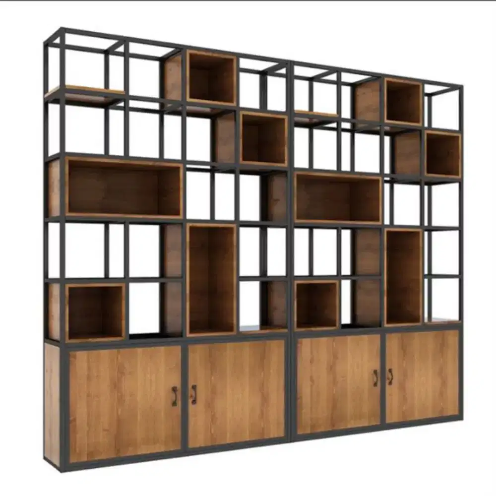 Partisi Industrial Custom Sekat Ruangan Rak Pajangan Rak Hiasan