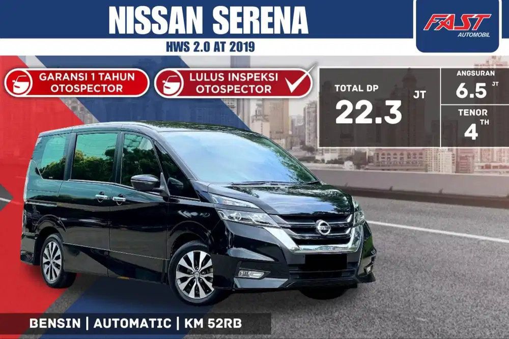 NISSAN SERENA HWS 2019 2.0 AT LOW KM.52RB & PAJAK PANJANG #F2ST