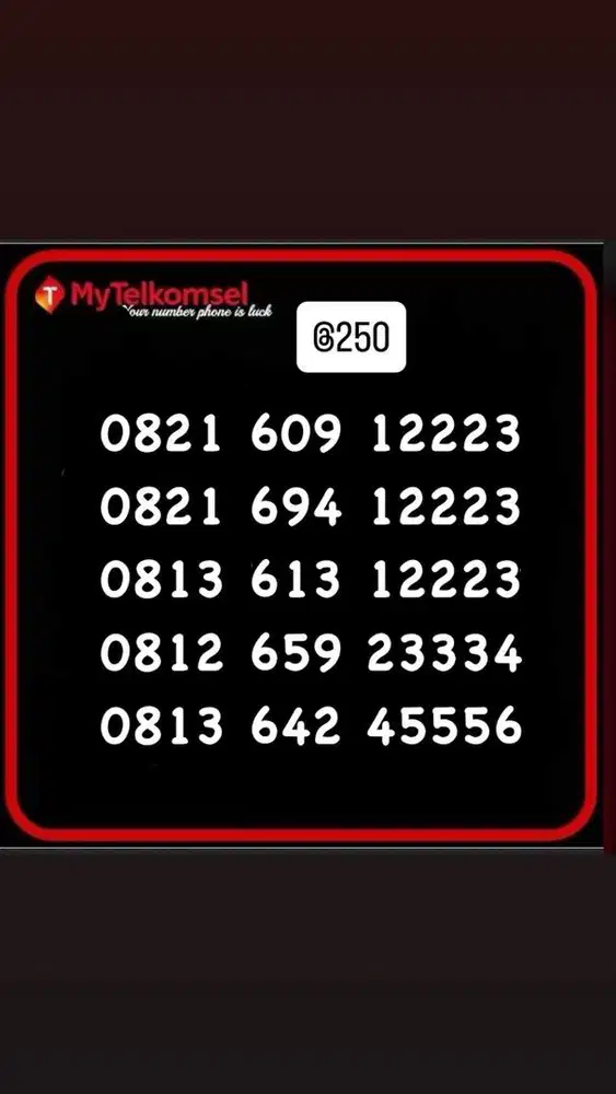 Perdana cantik/nomer cantik telkomsel