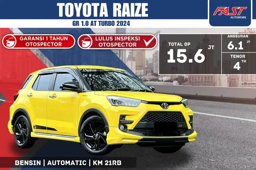 TOYOTA RAIZE GR 2024 NON TSS 1.0 AT TURBO LOW KM.21RB PAJAK PNJNG