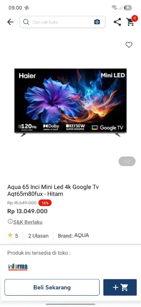 Pomo tv mini led aqua
