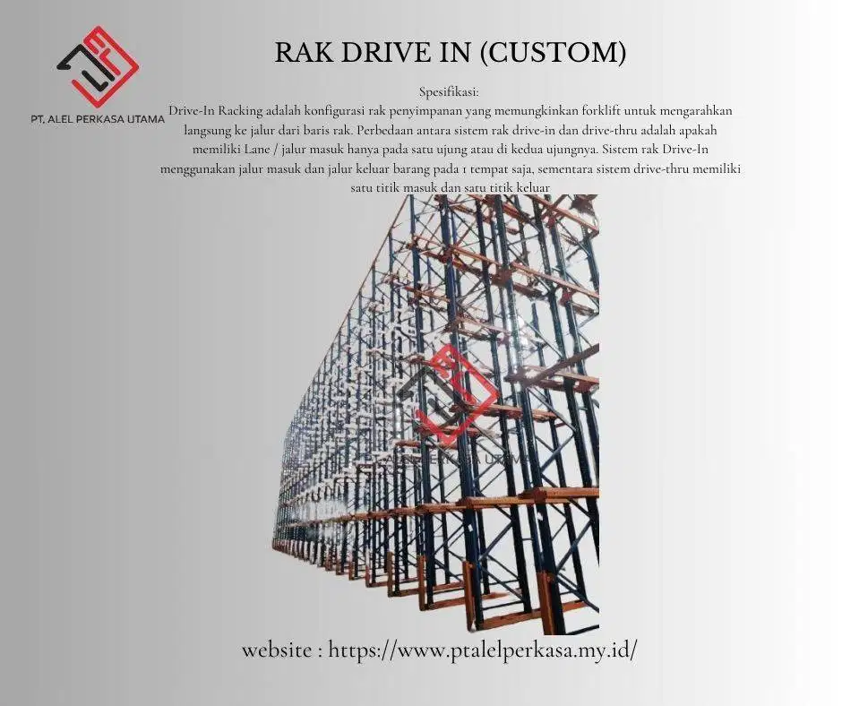 Rak Drive In Custom dengan Konfigurasi untuk Forklift