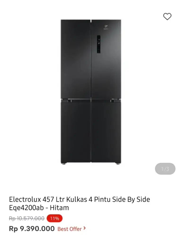 KULKAS SBS ELECTROLUX 457liter