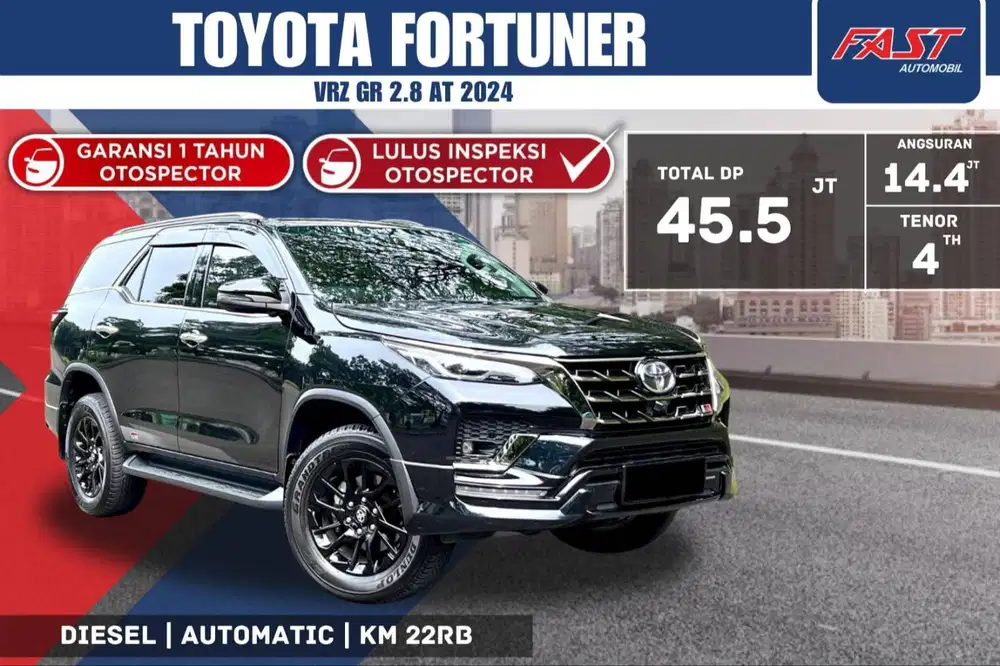 TOYOTA FORTUNER VRZ GR 2024 2.8 AT LOW KM.22RB & PAJAK PANJANG #F2ST