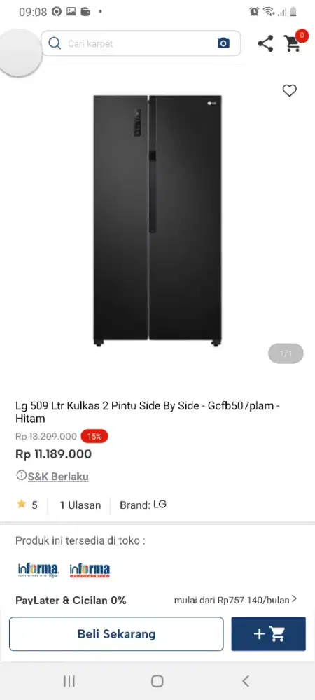 Lg kulkas sbs hitam