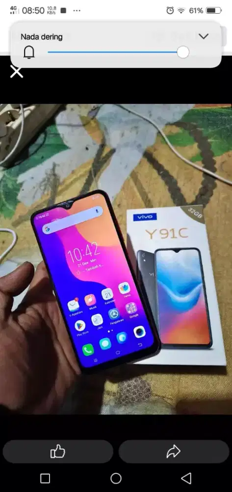Jual vivo Y 91 2/32 komplit batre kuat