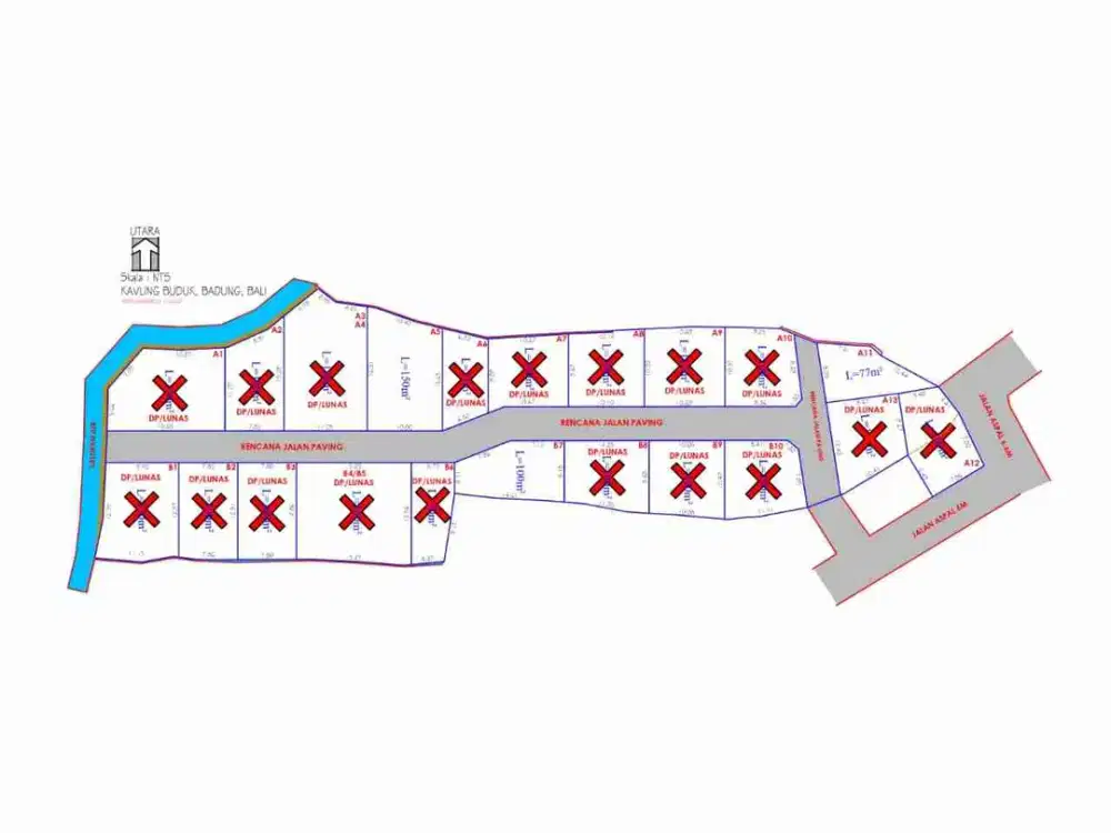 Dijual Tanah Siap bangun dalam perumahan yg nyaman Buduk Badung