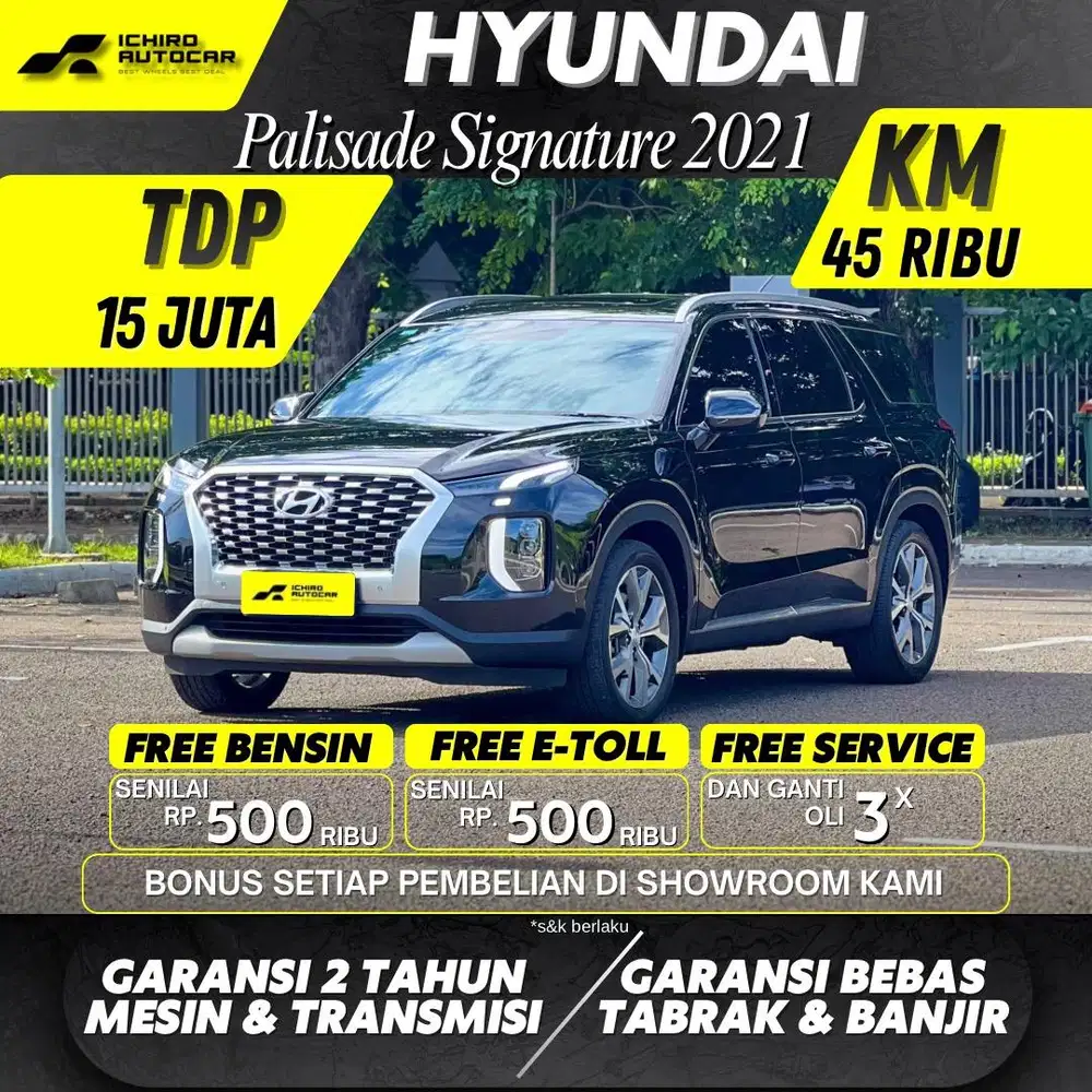 PALISADE SIGNTATURE 2WD BURGUNDY KM 46RB PAJAK 12.26 PLAT GENAP