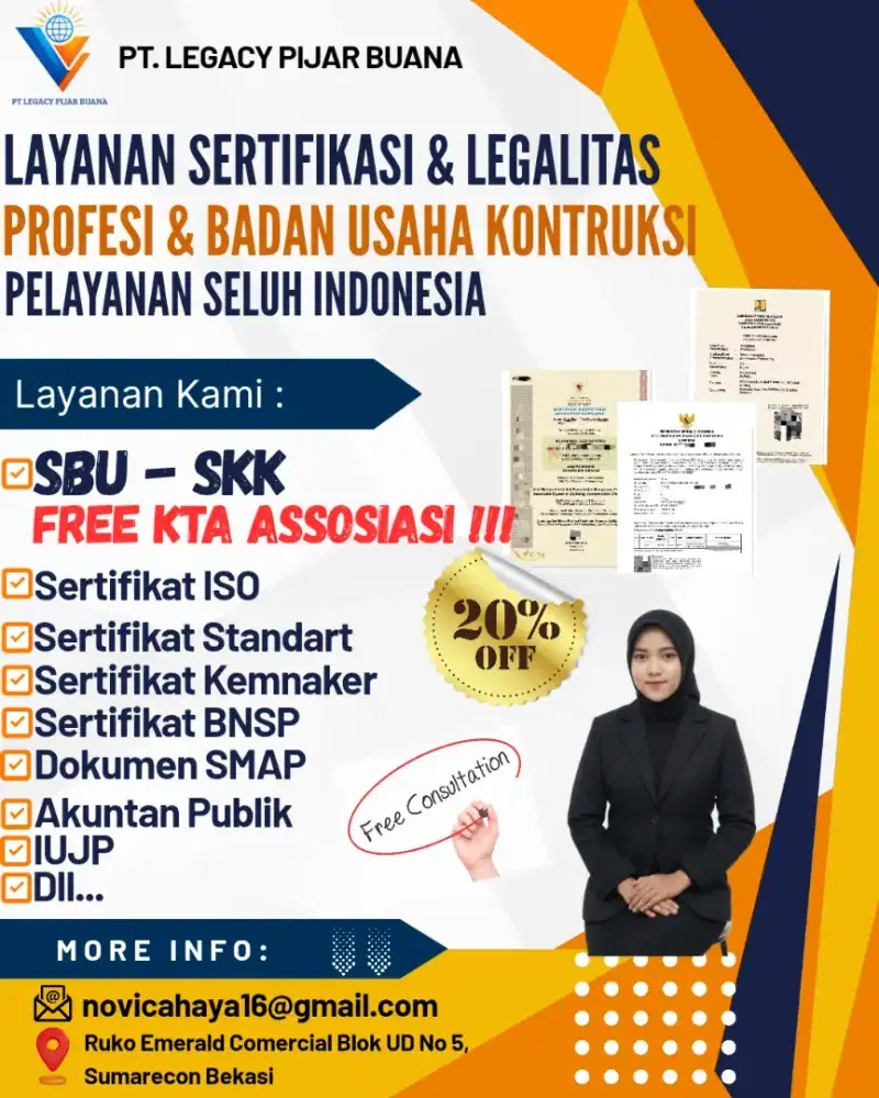 Layanan Jasa Sertifikasi Kontruksi SKK SBU ISO SS