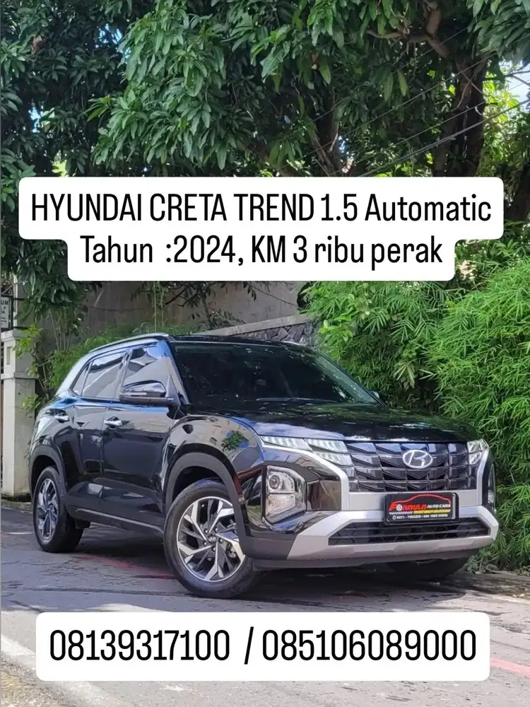 km 3 rb, HYUNDAI CRETA TREND 1.5 Automatic
Tahun : 2024