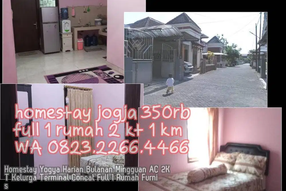 Homestay Yogya Harian Bulanan Mingguan AC 2KT Kelurga Terminal Concat