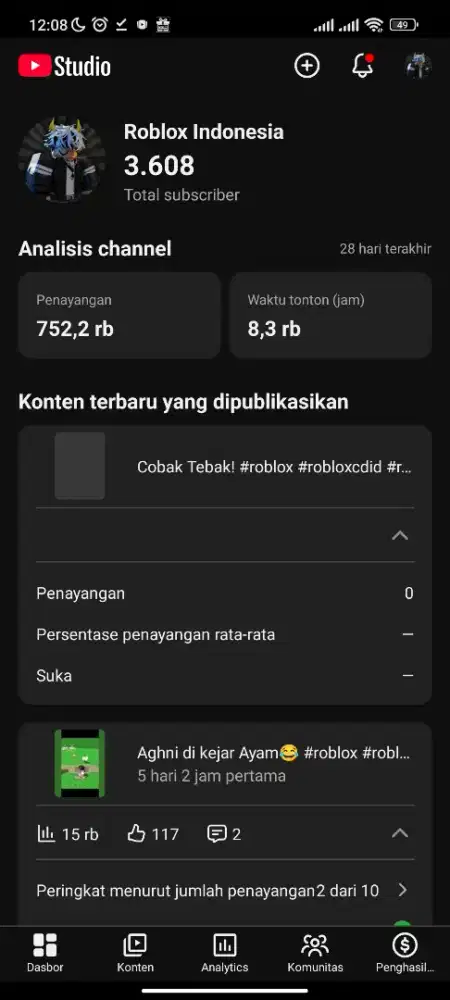 Akun mobile Ytb