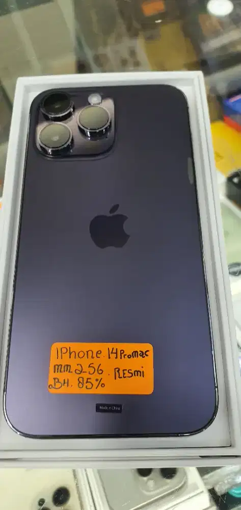 Hp iphine 14 promax 256 bh 85 resmi indonesia