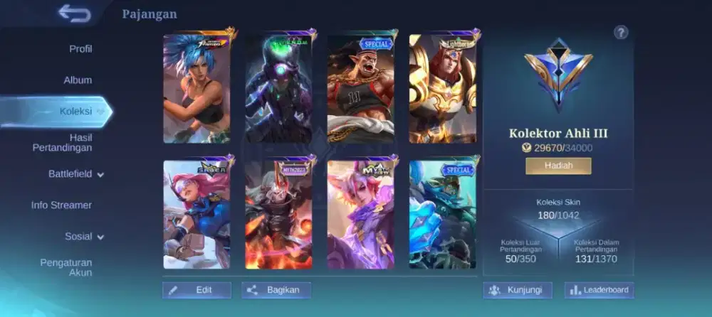 Dijual niih account mL dari 2018