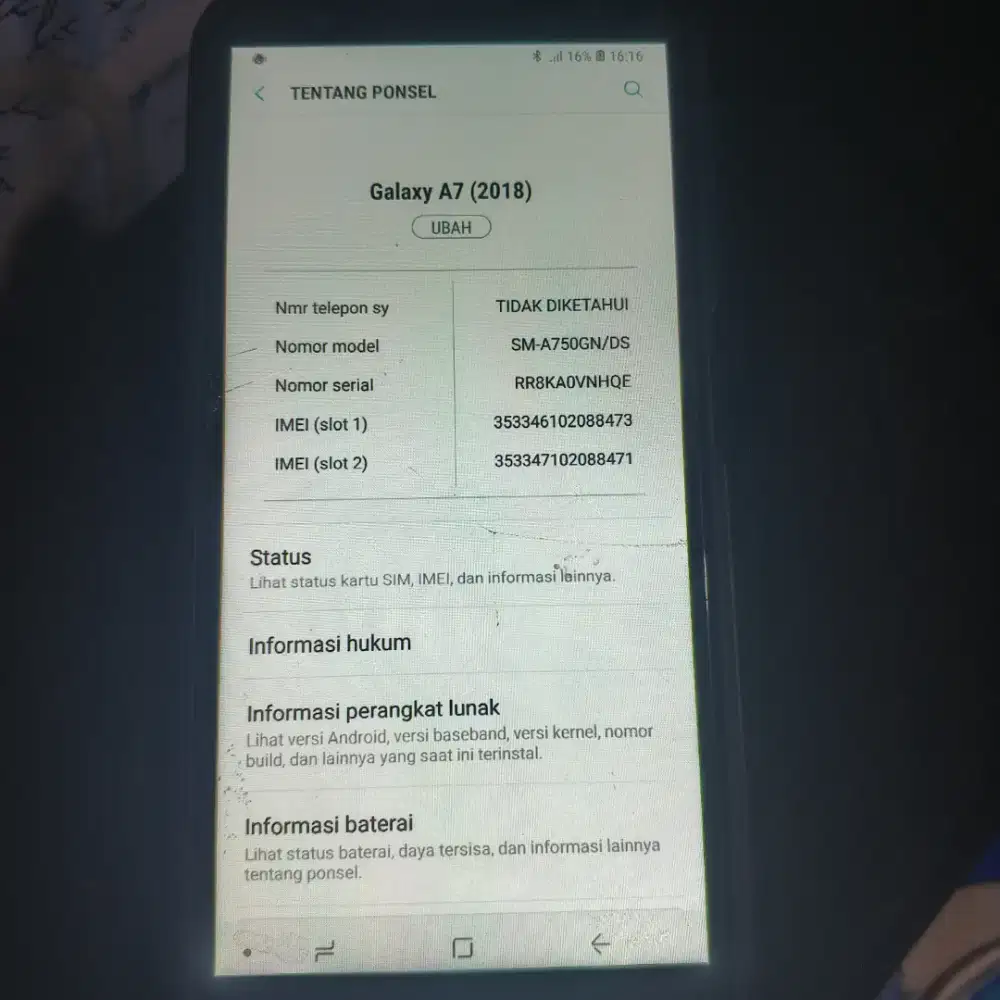 Jual hp Samsung galaxy A7 2018