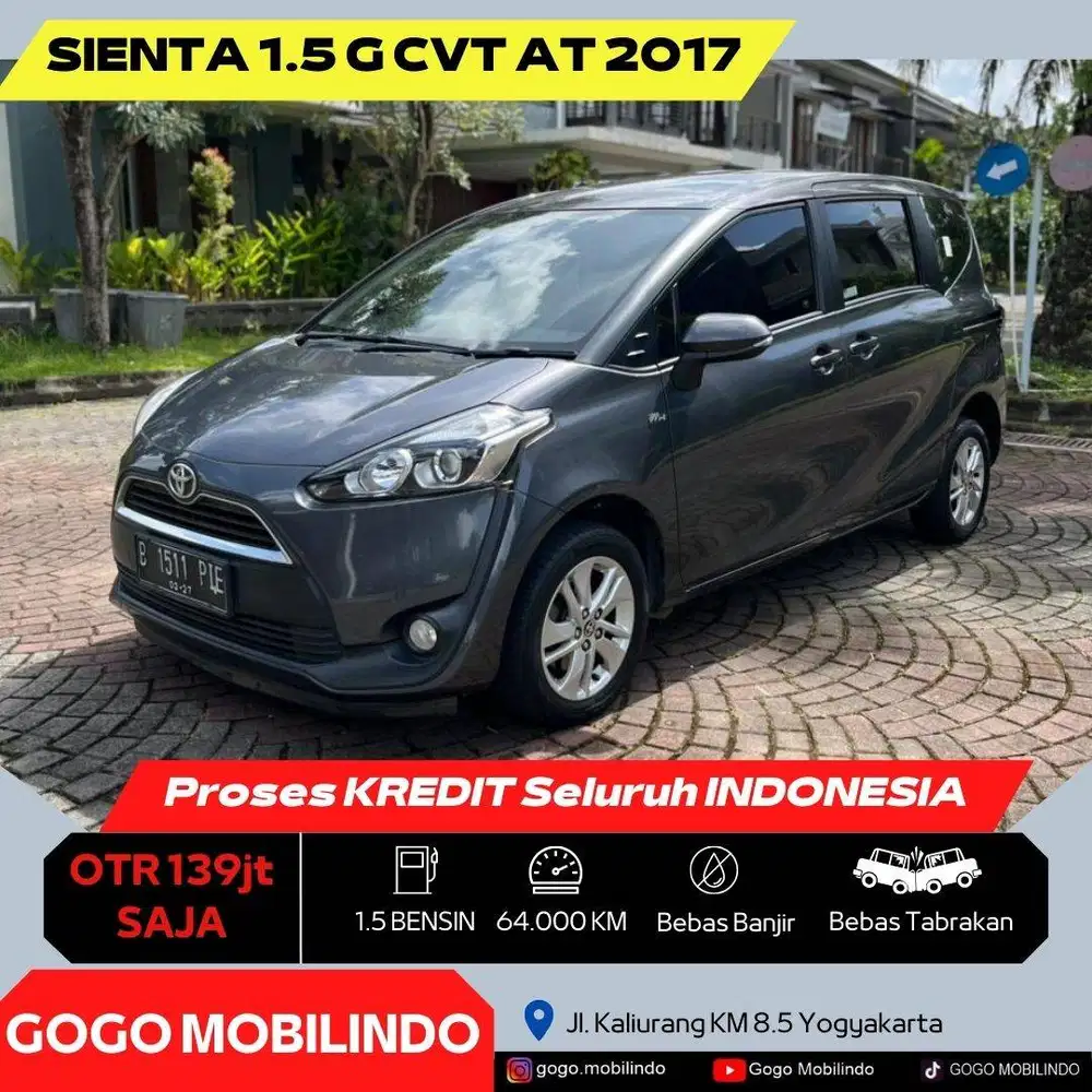 Toyota Sienta G CVT Matic 2017 DP Minim Kredit Murah Freed