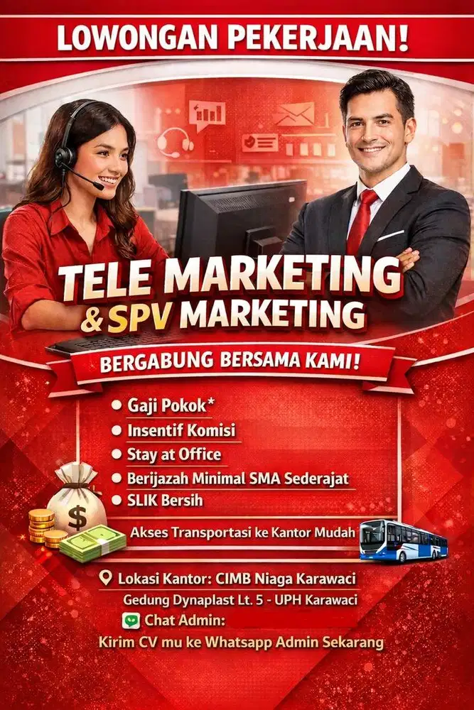 Loker - Tele&SPV Marketing Bank - Stay Office - Gapok - Karawaci
