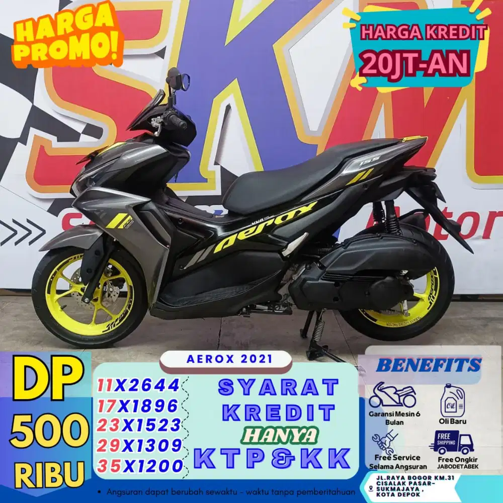 Dp 500rb kredit aerox 2021 km low bergaransi
