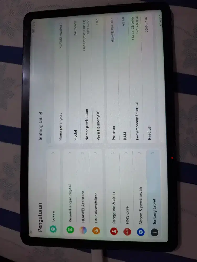 Huawei tablet matepad 10.4 inch 128GB minus batere kembung
