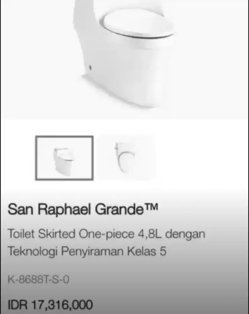 Closet Kohler ada 3 buah borongin tipe San Raphael ada 3 buah