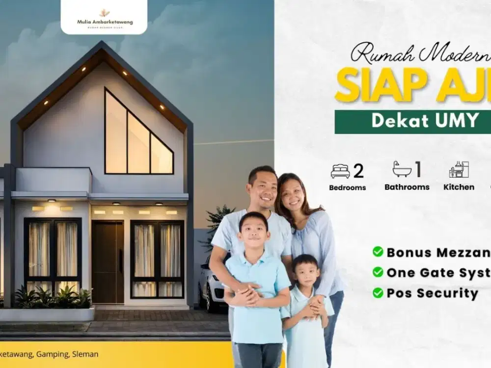 Rumah Murah Sleman Villa Sejuk Dekat Kampus UMY Ada Pos Security