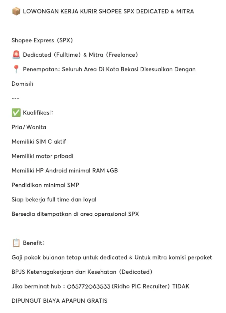 Rider / Driver Delivery