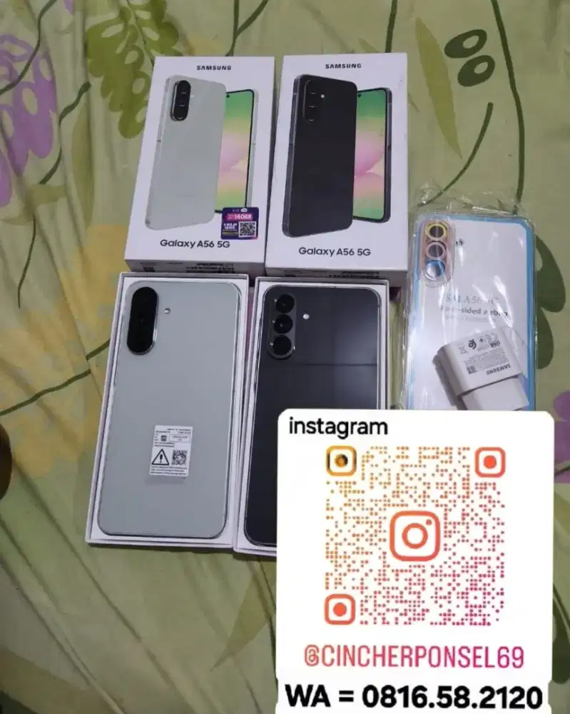 Jual hp SAMSUNG A56 5g ram 12gb likeNEW grns sept 2026 free adaptor