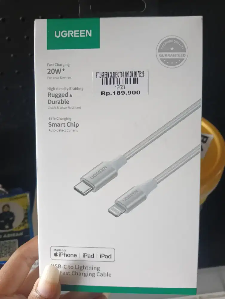 UGREEN CABLE C TO L NYLON 1M 70523 | ATLANTIS DAHSYAT