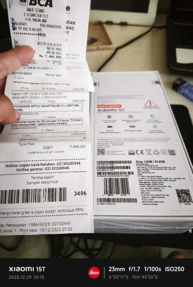 Jual Xiomi 15 T grey 12-512  blm 1 bulan