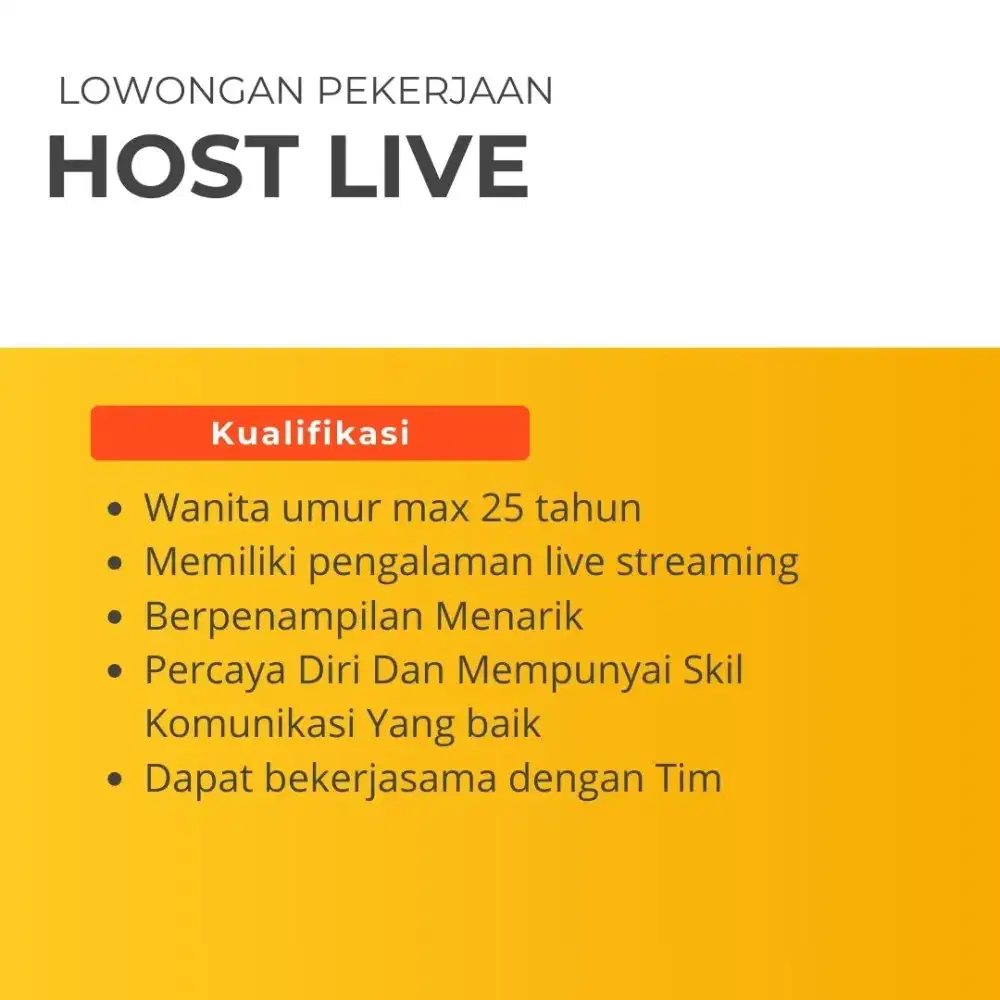 Lowongan host live