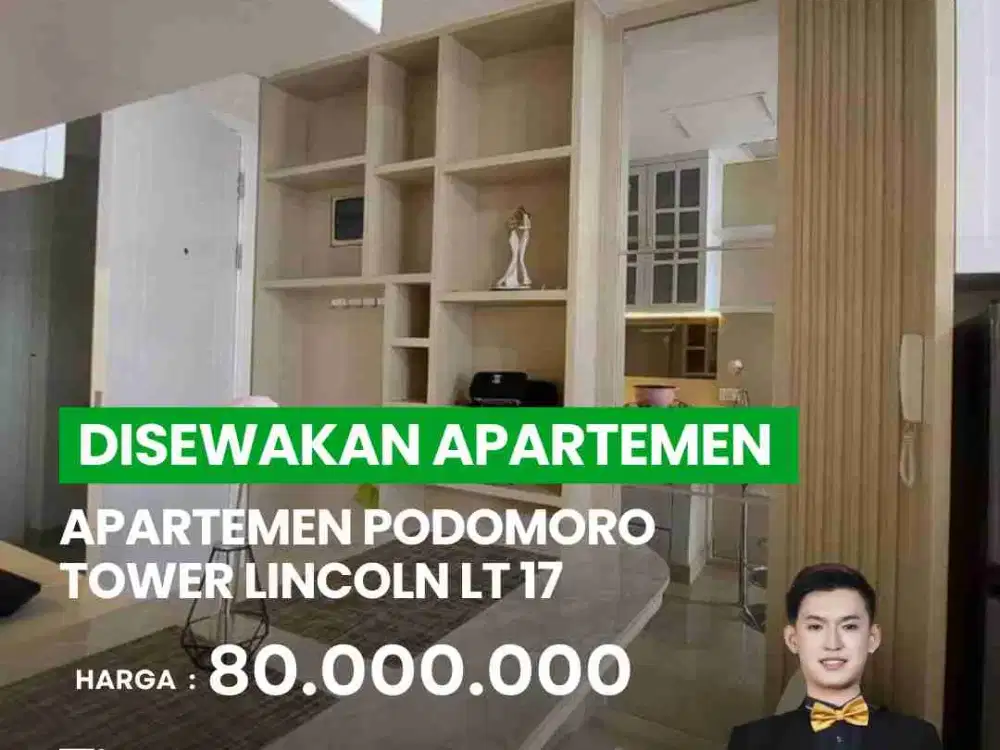 DISEWAKAN APARTEMEN PODOMORO TOWER LINCOLN LT 17 VIEW CITY TYPE STUDIO