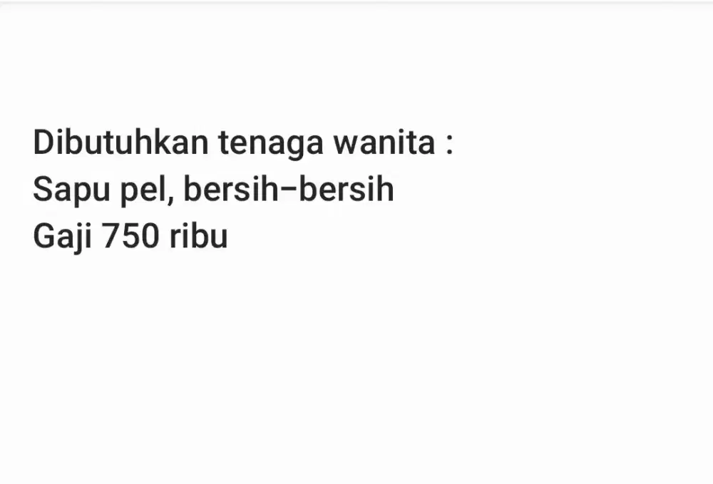 Dbutuhkan tenaga wanita