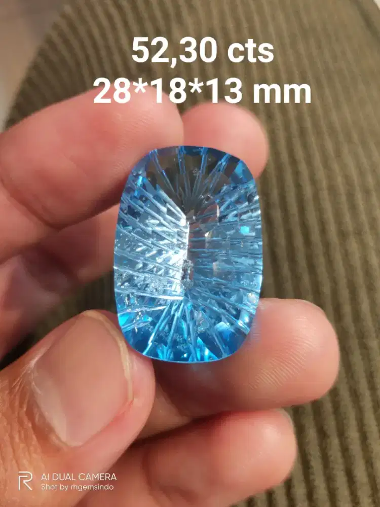 Natural Blue Topaz Custom Cut HQ Big Size
